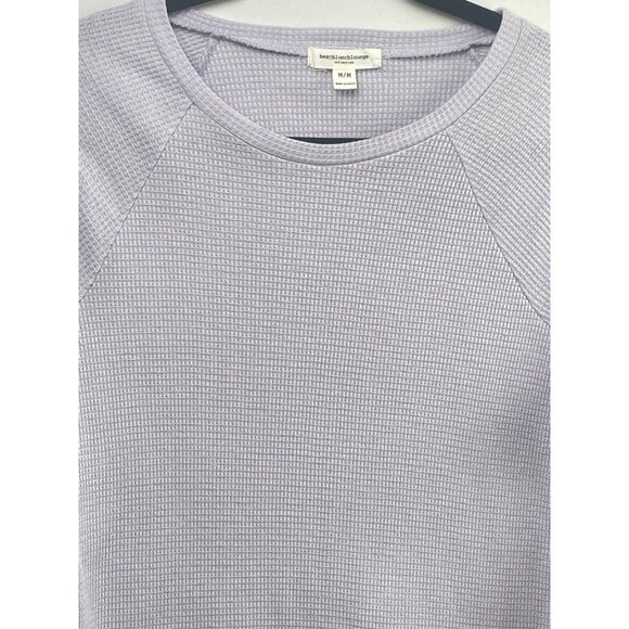 Beach Lunch Lounge Lavender Waffle Knit Thermal Long Sleeve Tee Size Medium - Picture 5 of 16